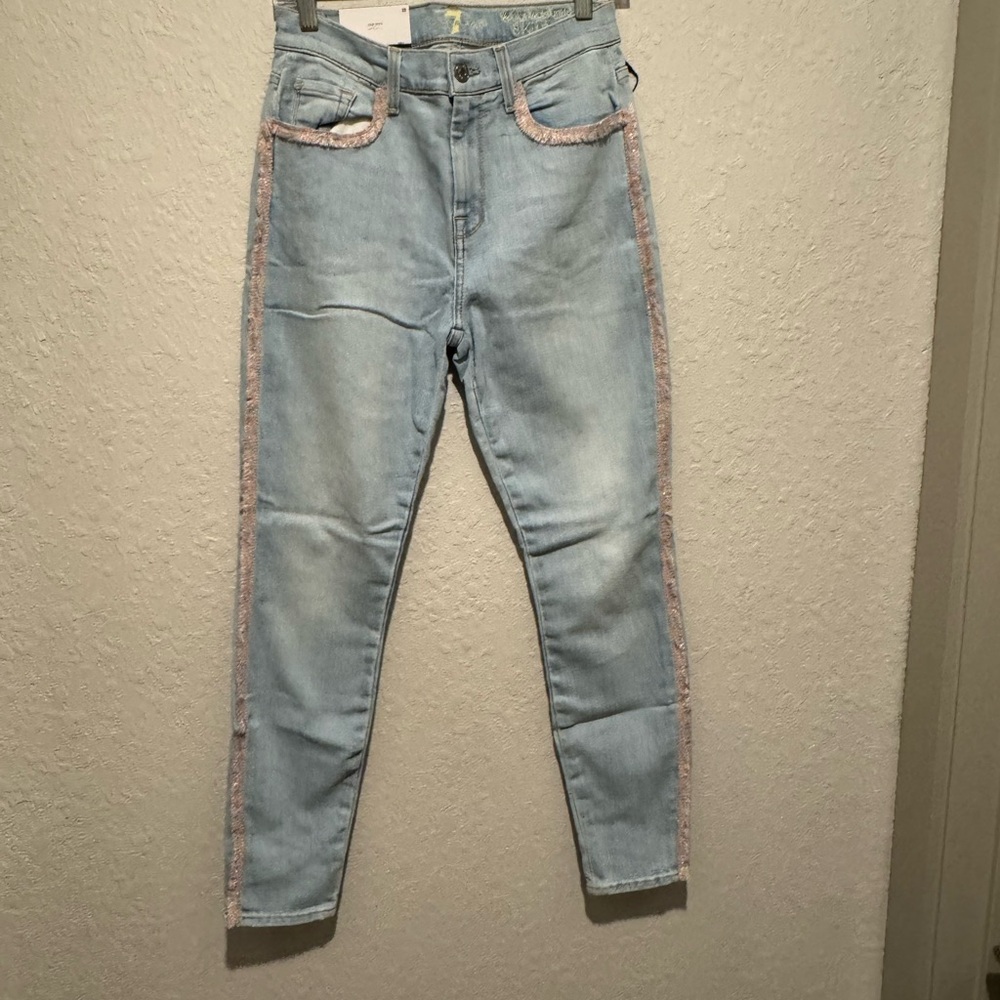 Light Blue Jeans with Pink Trim